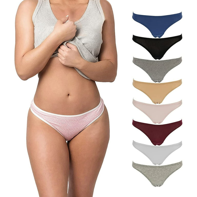 Emprella Underwear Women Thongs Assorted 8 Pack - No Show Panties, Seamless  Sexy Breathable 