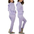 thumbnail image 2 of ToBeInStyle Women's French Terry Activewear Hooded Jacket & Pants, 2 of 7