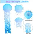 thumbnail image 4 of RUseeN 8pcs Hanging Jellyfish Paper Lanterns, Gradient Color Paper Lanterns for Mermaid Theme Party Under The Sea Ocean Beach, Pool Birthday Party Decorations Baby Shower Baby Room, 4 of 7