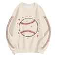 thumbnail image 7 of Godom Football Sweatshirts for Women Graphic Sweatshirt Long Sleeve Crewneck Pullover Tops Baseball Sweatshirt, 7 of 7