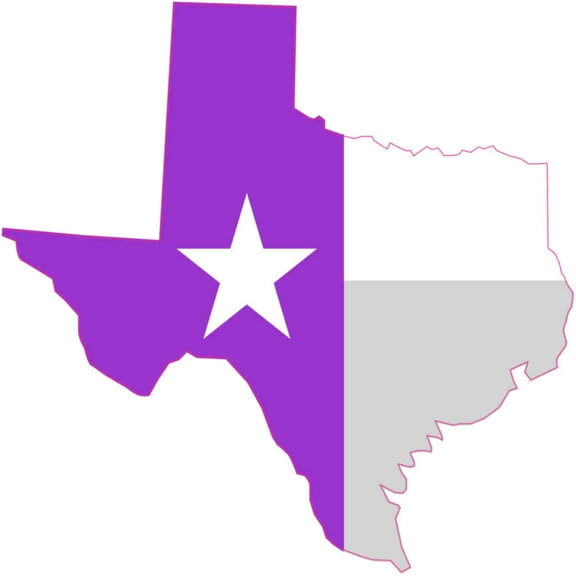 4in x 4in Purple Die Cut Texas Sticker Flag Bumper Sticker State Flag