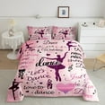 thumbnail image 4 of Manfei Ballet Princess Bedding Queen Comforter Set, Positive Words Down Comforter, Cartoon Theme Reversible Duvet Insert, Lightweight Room Decorative, 3pcs, 4 of 8