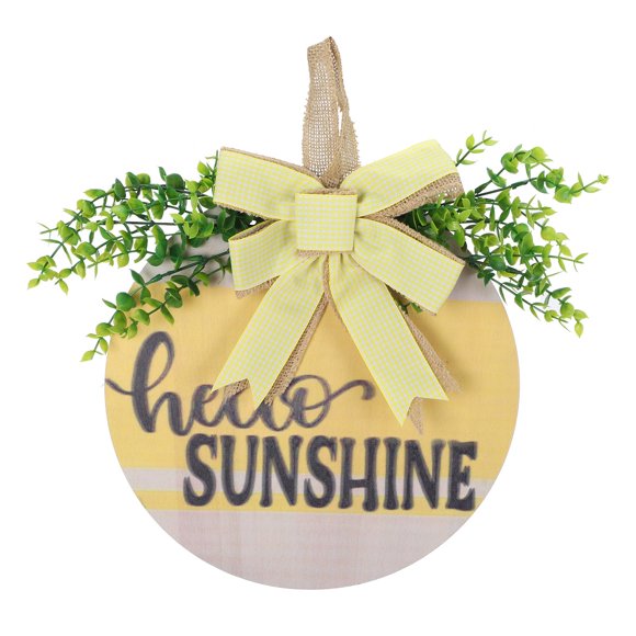 Binwennn Dinning Table Decorations for Living Room Wall Sign Interchangeable Home Sign 2023 Summer Fresh Hello Sunshine Summer Wooden Welcome Listing Home Garden Courtyard Door Decoration Door Plate