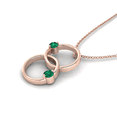 thumbnail image 4 of Interlock Double Ring Emerald Rose Gold Plated Pendant Engagement Gift For Cousin || Ali Baba Jewellery, 4 of 5