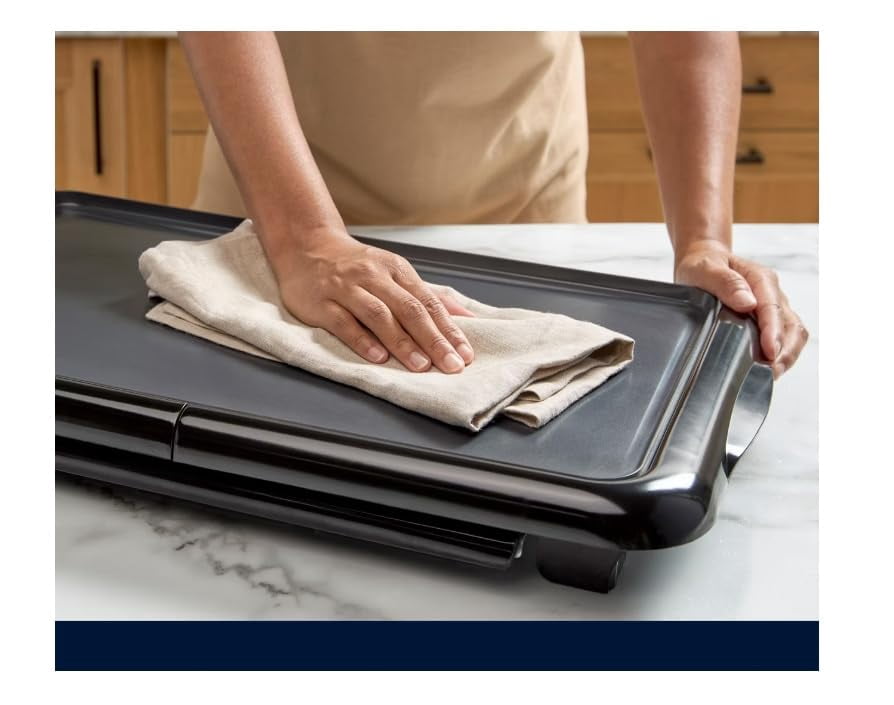 Oster Nonstick Extra Large 22" Family Size Countertop Ceramic Nonstick Griddle with Warming Tray Removable Drip Tray