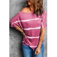 thumbnail image 2 of POGLIP Women's Fuchsia Tie-dye Print Loose T-shirt, 2 of 6