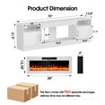 thumbnail image 4 of HARIPUL 70” TV Stand with 36" Electric Fireplace for TVs Up to 80 inch, LED Light Entertainment Center with High Gloss Door, Modern Media Console Cabinet for Living Room, 4 of 9