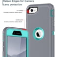 thumbnail image 2 of HSHDLDF for iPhone SE 2022/2020 Case Built-in Screen Protector Shockproof Dust/Drop Proof 3 in 1 Full Body Rugged Heavy Duty Durable Cover for Apple iPhone SE 3rd/2nd Gen 4.7, Grey/Green, 2 of 7