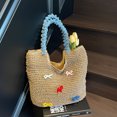 thumbnail image 3 of Bolso Tejido A Mano Purso Hombro Elegante Vagabundo para Mujeres Madridas Paja, 3 of 9