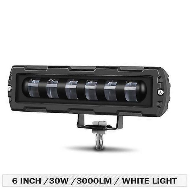 Barra de luz LED 7D 6D de 6 pulgadas, luz de conducción todoterreno, luz de trabajo, luces antiniebla para motocicletas, 4x4, ATV, SUV, camiones, tractores, 12 V, 24 V, 1 pieza, 30 W, color blanco