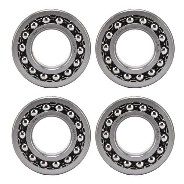 4PCS Ball Bearing Kit High Speed Rotating Low Noise Self Aligning Double Row Metal Bearings1206