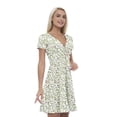 thumbnail image 1 of Women’s A Line Floral Summer Dress, Retro Triangle Arrangement, Cross Wrap V Neck, 6 Sizes, by Ambesonne, 1 of 2
