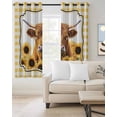 thumbnail image 2 of Yellow Yak Blackout Curtains, Light Blocking Print Window Curtains, Sunflowers Checkered Elegant Pastoral Buffalo Thermal Insulated Window Drapes for Living Room 2 Panels, 55"W x 39"L, 2 of 9