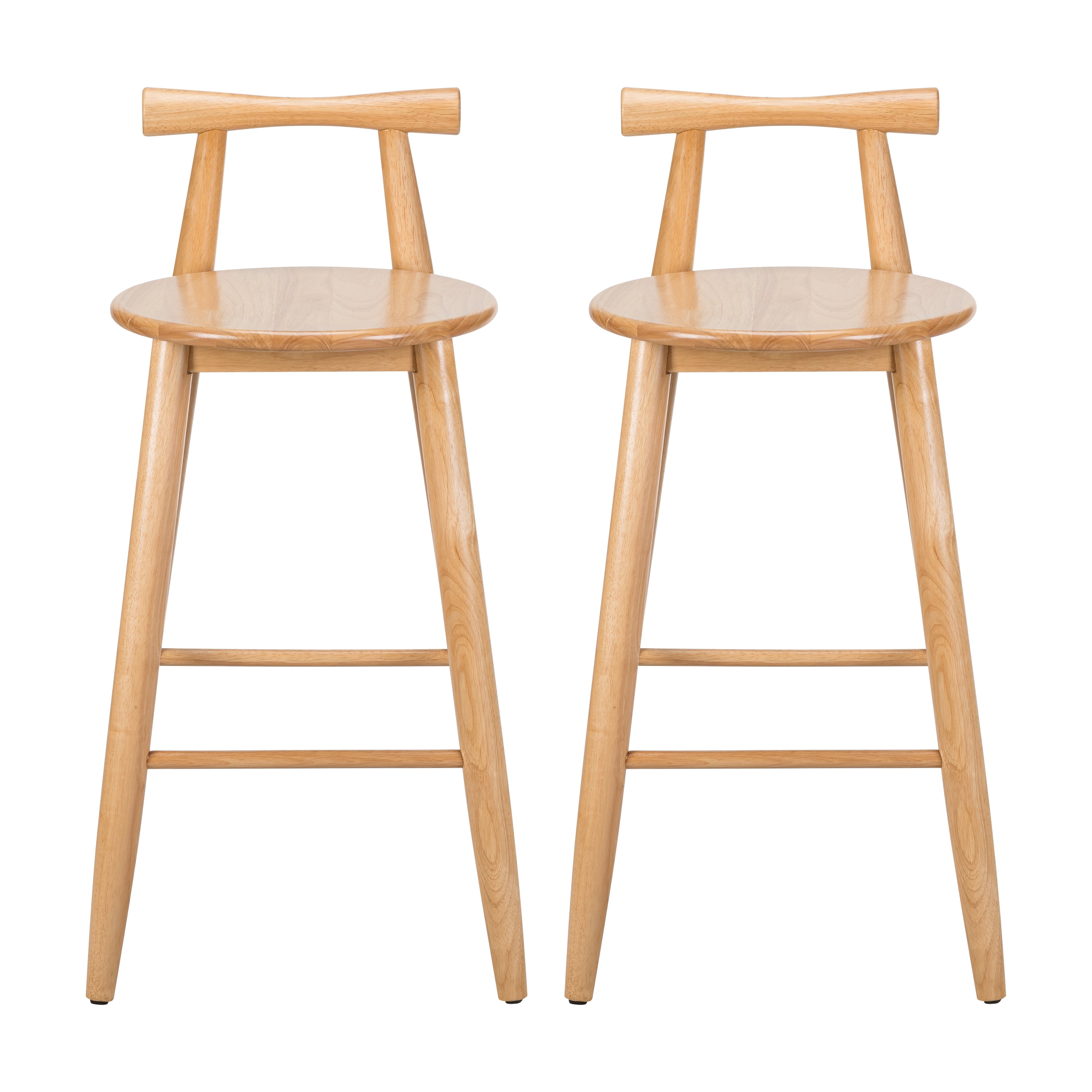 Indoor Rubberwood Barstool, Natural Finished, Set of 2