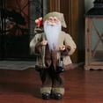 thumbnail image 3 of 18.25" Brown and Beige Santa Claus with Lantern Christmas Tabletop Decoration, 3 of 3