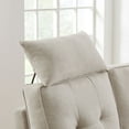 thumbnail image 5 of 2-Piece 75" Sectional Sofa Couch with Ottoman and Headrest, 3 Seat L Shaped Sofa with Removable Cushions Linen Fabric Small Couch Mid Century for Living Room, Apartment and Office, Beige, 5 of 7