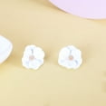 thumbnail image 3 of CILENON Dangle Colorful Flower Earrings For Women Fun And Exaggerated Temperament Fashionable Gentle Pearl Earrings Cold Earrings (White,One Size), 3 of 6