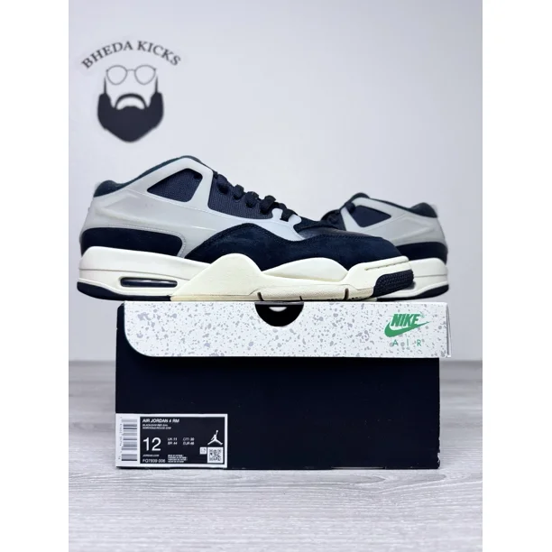 Ni - ke Size 12 - Ni - ke Air Jordan 4 RM Black Sail FQ7939-006 Preowned Authentic Og