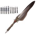 thumbnail image 3 of Feather Pen Set,Vintage Quill Pen Feather Signature Pen Set Antique Calligraphy Ink Dip Pen With 10 Replacement Nibs For Writing Drawing Signature Wedding Decoration, 3 of 8