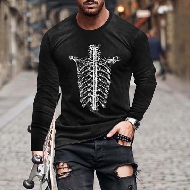 Blusas y camisas de manga larga con cuello redondo para hombre, moda informal, estampado, deportivas, de manga larga, cuello redondo, blusas, camisas para hombre, blusa de poliéster
