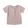 thumbnail image 2 of YUNAFFT T-shirt Décontracté Garçons Filles Col Rond Froissé Boutonné Style Décontracté à la Mode, 2 of 7