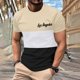 thumbnail image 4 of Mens Casual Pantalones Cortos Cuello Redondo Patchwork Impresión Suéter Blusa de Fitness, Camisetas para Hombre, 4 of 4