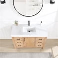 thumbnail image 6 of Leon 48" Vanity in Fir Wood Brown with Composite top in Lightning White & Mirror, 6 of 17