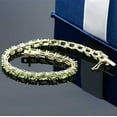 thumbnail image 3 of CZ Peridot Tennis Bracelet in Sterling Silver, Peridot gemstone gift, August Brithstone bracelet,Peridot Jewelry,Anniversary Gift, 3 of 3
