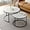 White, variant on ZL ZELing White Nesting Coffee Table Set of 2, 27'' Round Coffee Table Sintered Stone Top & Metal Frame, End Tables Center Table for Living Room, Small Space