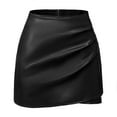 thumbnail image 2 of Blmnix Leather Christmas Skirts for Women High Waisted Asymmetrical Nightgown Brown Mini Glitter Skirts for Women,XL, 2 of 9