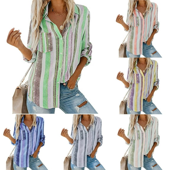 Quaouag Womens Oversized Boyfriend Washed Cotton Shirts Women's Button Down Cotton Dress Shirts Long Sleeve Blouses V Neck Solid Casual