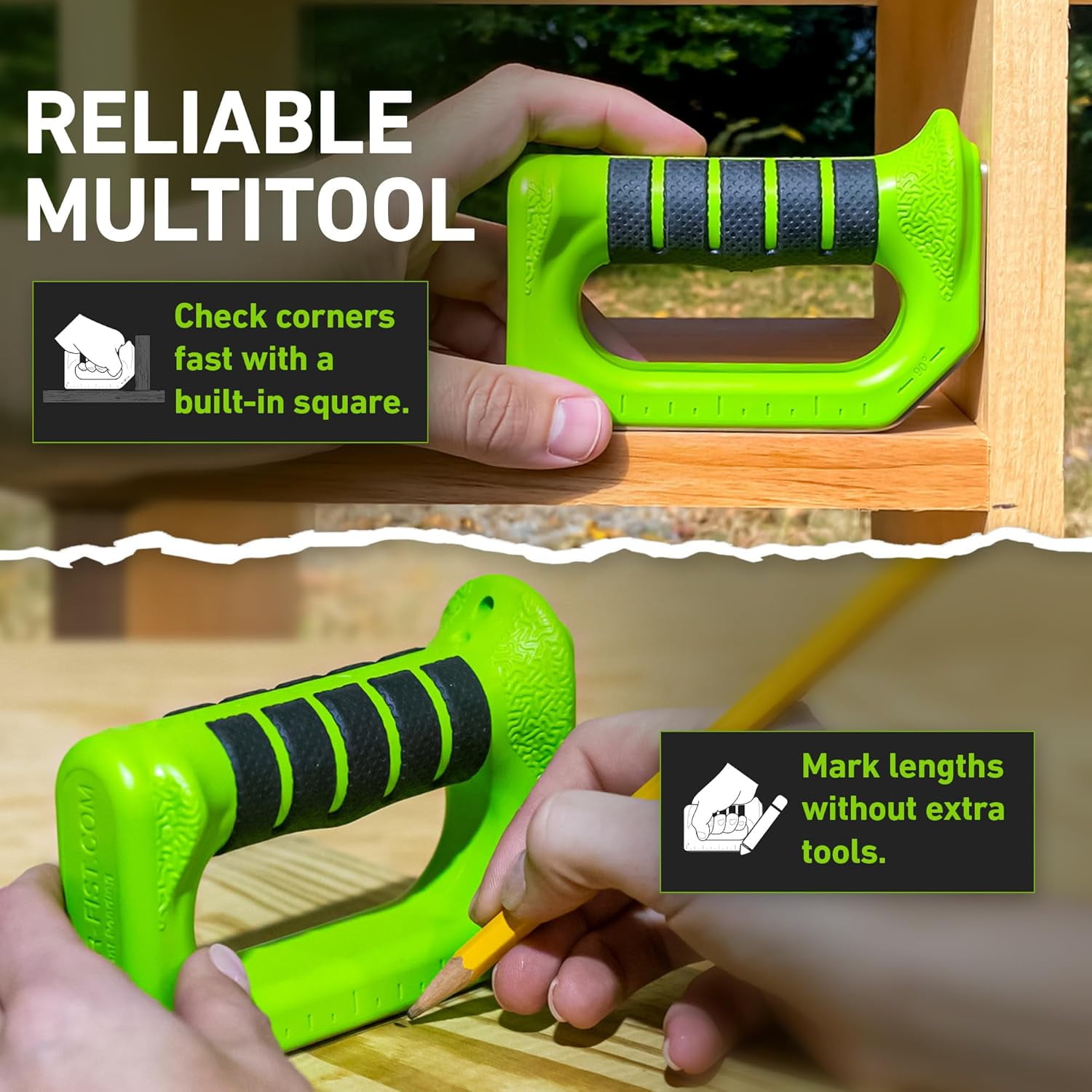 Hammer Fist Adaptive Multi Tool, Ergonomic & Lightweight Hammer with 3 Strike Angles, Built-in Hex Drive, Nail Puller, Bottle Opener & Ruler, Ideal for Tight Spaces, DIY Projects & Father’s Day Gifts
