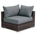 thumbnail image 3 of Poundex Furntiure Wicker-Fabric Outdoor Loveseat Two piece in Gray, 3 of 6