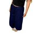 thumbnail image 6 of Baggy Wide Leg Sweatpants Women Lightweight Low Rise Sweatpants with Pockets Spring Comfy Yoga Pants Cotton Joggers Navy L, 6 of 7