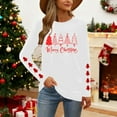 thumbnail image 4 of Hvot&aat Christmas Shirts for Women Merry Christmas Printed Pullover T-Shirt Crewneck Long Sleeve Vacation Tunics Tops, 4 of 7