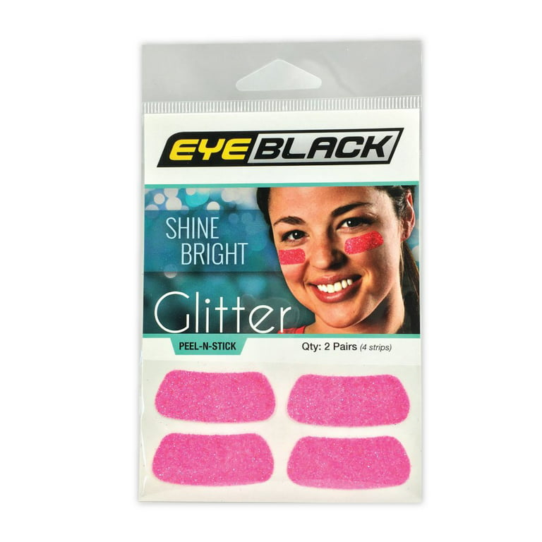 EyeBlack Pink Softball Glitter Eye Black Strips, 2 Pair 