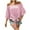 Pink, variant on Wyobmus Womens Off The Shoulder Tops Summer 3/4 Ruffled Sleeve Front Tie Knot Loose Fit Casual Fashion T Shirt 2025 Trendy Versatile Blouses S-2X Yellow