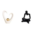 thumbnail image 1 of Escultura de corazón, figura abstracta de pensador, estatua de arte, figura humana, cerámica y resina, ideal para regalar, decoración del hogar, ofici, 1 of 8
