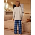 thumbnail image 7 of Arshiner Boys Plaid Pajama Pants Soft Long PJ Bottoms Plaid Lounge Pants for Boys, 7 of 7