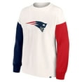 thumbnail image 2 of Women's Fanatics White New England Patriots Colorblock Primary Logo Pullover Sweatshirt, 2 of 3