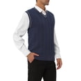 thumbnail image 4 of Unique Bargains Men's Classic Knitted Sleeveless V-Neck Pullover Sweater Vest S Navy Blue, 4 of 6