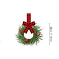 thumbnail image 2 of 6PCS Christmas Wreath with Plaid Bow & Berries - 6-Inch Mini Kitchen Cabinet Wreaths for Indoor and Outdoor Christmas Decorations, Holiday Decor for Windows, Doors, and Home Festive Decor, 2 of 4