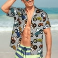 thumbnail image 7 of Gaeub Color Tractor Print Men's Hawaiian Shirt,Button Down Short Sleeves Shirts,Tropical Beach Casual Button Down Shirts,XX-Large, 7 of 7
