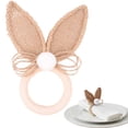 thumbnail image 2 of Easter Napkin Rings Set of 6 Holder with Bunny Ear Wooden Easter Bunny Rabbit Napkin Rings Wooden Dinner Easter Napkins Ring Table Dinner for Party Decoration, 2 of 4
