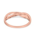 thumbnail image 3 of Rose Tone, Simulated Cubic Zirconia Size-7 Infinity Twisted Half Eternity Wedding Band Ring 925 Sterling Silver, 3 of 7