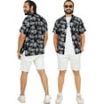 thumbnail image 6 of HAPPY BAY Men's Hawaiian Shirts Short Sleeve Button Down Shirt Men's Vacation Shirts Summer Beach Casual Tropical Shirts for Men Funny M Allover Palm Trees, Black, 6 of 6