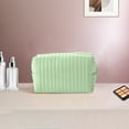 thumbnail image 5 of Unique Bargains 1 Pc Simple Square Makeup Bag Light Green PU Leather, 5 of 6