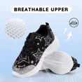 thumbnail image 4 of FUNCOO PLUS Kids Athletic Sneakers Girls Lace Up Walking Shoes Toddler Glitter Breathable Outdoor Running Shoe, Stars, Size 2, 4 of 8