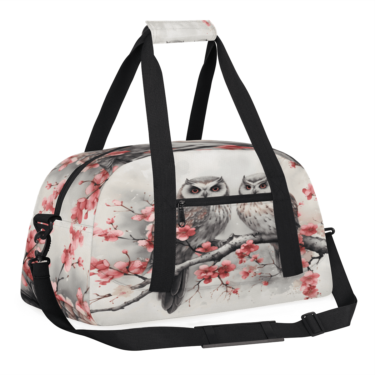Herdesigns Vintage Birds Sports Duffle Bag for Women & Men, Owl Gym Bag Dance Bag Overnight Bag Carry On Weekender Travel Bag
