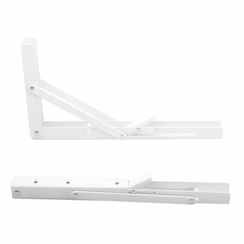 2 Pieces Stainless Steel Table Bracket Wall Mounted Folding Shelf Bench Seat Bracket 2 Pieces